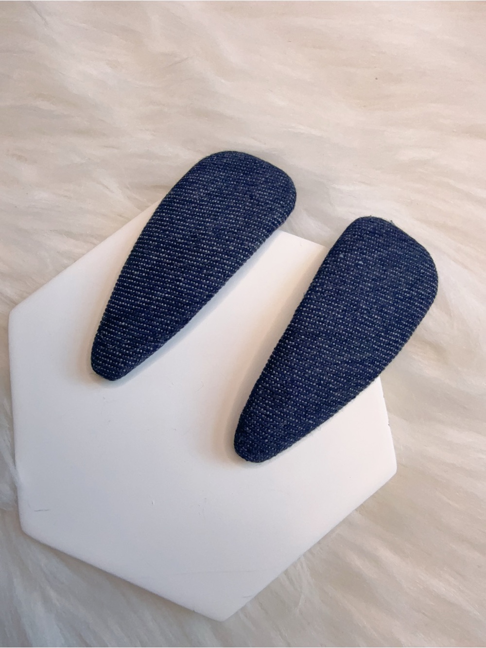 Denim hair clip dark blue lot 2 new women hair accessories